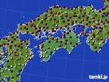 四国地方のアメダス実況(日照時間)(2021年11月18日)