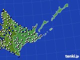 道東のアメダス実況(風向・風速)(2021年11月19日)