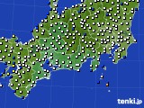 東海地方のアメダス実況(風向・風速)(2021年11月22日)