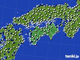 四国地方のアメダス実況(風向・風速)(2021年11月22日)