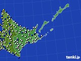2021年11月23日の道東のアメダス(風向・風速)
