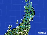 2021年11月24日の東北地方のアメダス(気温)