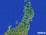 2021年11月26日の東北地方のアメダス(気温)