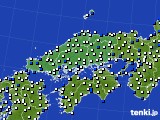 中国地方のアメダス実況(風向・風速)(2021年11月27日)