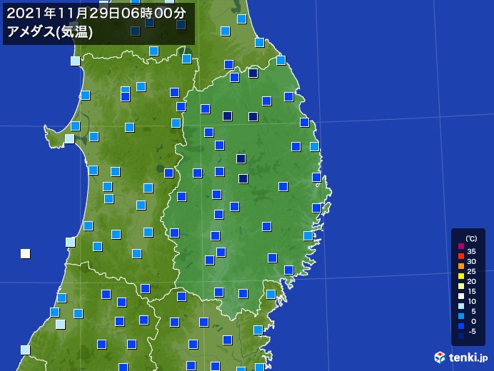 遠野 岩手県 の過去のアメダス 21年11月29日 日本気象協会 Tenki Jp