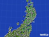東北地方のアメダス実況(風向・風速)(2021年12月15日)