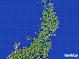 東北地方のアメダス実況(風向・風速)(2021年12月18日)