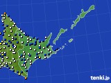 2022年01月03日の道東のアメダス(風向・風速)