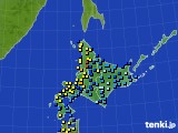 北海道地方のアメダス実況(積雪深)(2022年01月04日)