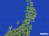 2022年01月07日の東北地方のアメダス(風向・風速)