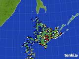 北海道地方のアメダス実況(日照時間)(2022年01月08日)