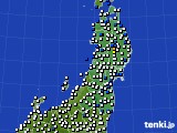 東北地方のアメダス実況(風向・風速)(2022年01月09日)