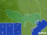 2022年01月09日の東京都のアメダス(風向・風速)