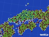 中国地方のアメダス実況(日照時間)(2022年01月10日)