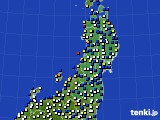 東北地方のアメダス実況(風向・風速)(2022年01月12日)