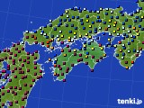 四国地方のアメダス実況(日照時間)(2022年01月14日)