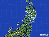 2022年01月14日の東北地方のアメダス(風向・風速)