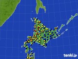 北海道地方のアメダス実況(積雪深)(2022年01月15日)