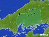 広島県のアメダス実況(降水量)(2022年01月16日)