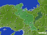 京都府のアメダス実況(風向・風速)(2022年01月16日)