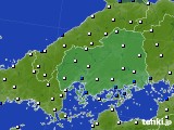 広島県のアメダス実況(風向・風速)(2022年01月16日)