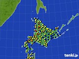 北海道地方のアメダス実況(積雪深)(2022年01月18日)