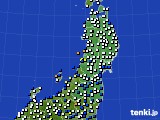 2022年01月18日の東北地方のアメダス(風向・風速)