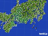 東海地方のアメダス実況(風向・風速)(2022年01月18日)