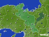2022年01月31日の京都府のアメダス(風向・風速)