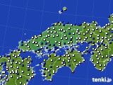 2022年02月01日の中国地方のアメダス(風向・風速)