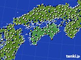 2022年02月01日の四国地方のアメダス(風向・風速)