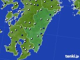 宮崎県のアメダス実況(風向・風速)(2022年02月01日)