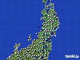 2022年02月02日の東北地方のアメダス(風向・風速)