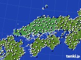 2022年02月02日の中国地方のアメダス(風向・風速)