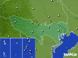 2022年02月03日の東京都のアメダス(風向・風速)