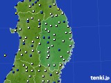 岩手県のアメダス実況(風向・風速)(2022年02月03日)