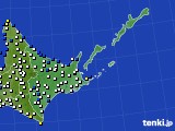 道東のアメダス実況(風向・風速)(2022年02月06日)
