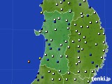 秋田県のアメダス実況(風向・風速)(2022年02月07日)