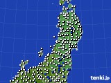 2022年02月11日の東北地方のアメダス(風向・風速)