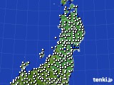 2022年02月13日の東北地方のアメダス(風向・風速)
