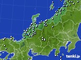 北陸地方のアメダス実況(降水量)(2022年02月15日)