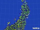 東北地方のアメダス実況(日照時間)(2022年02月15日)