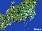 関東・甲信地方のアメダス実況(風向・風速)(2022年02月16日)