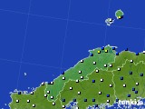 2022年02月16日の島根県のアメダス(風向・風速)