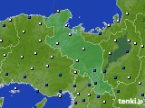 2022年02月17日の京都府のアメダス(風向・風速)
