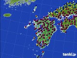 九州地方のアメダス実況(日照時間)(2022年02月18日)