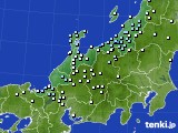 北陸地方のアメダス実況(降水量)(2022年02月20日)