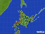 北海道地方のアメダス実況(積雪深)(2022年02月20日)