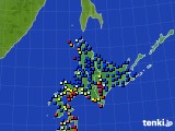 北海道地方のアメダス実況(日照時間)(2022年02月20日)