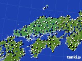 2022年02月20日の中国地方のアメダス(風向・風速)